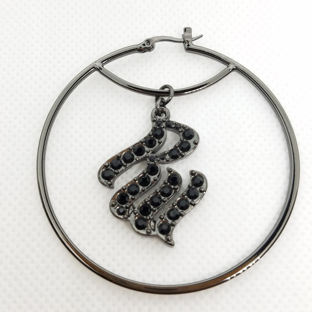 Rocawear Black Rhinestone Hoops